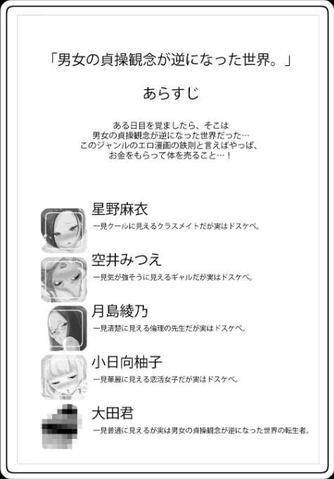 〈エロ漫画〉男女の貞操観念が逆になった世界。新装版|作者：じぇいく 試し読みサンプル 4ページ目